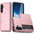 Huse pentru Samsung Galaxy A56 5G, Sliding Card Holder, roz