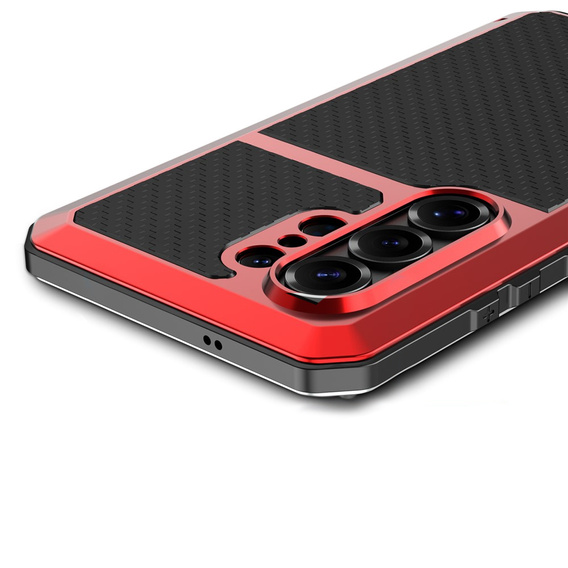 Husă blindată cu sticlă încorporată pentru Samsung Galaxy S26 Ultra, roșie