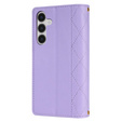 Husă cu clapetă pentru Samsung Galaxy A56 5G, Rhombus Crossbody Leather, violet