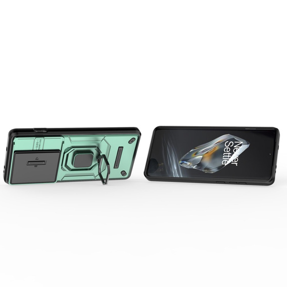 Husă pentru OnePlus 12 5G, KickStand Camera Lens, verde