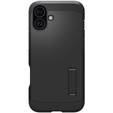 Carcasa Spigen pentru iPhone 16, Tough Armor Mag MagSafe, negru + 9H Tempered Glass