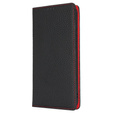 Cu clapetă pentru Samsung Galaxy S24 FE, Litchi Skin Grain, negru