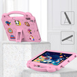 Husă pentru copii pentru iPad 10.2" 2021/2020/2019 (9/8/7 gen.) / Air 10.5" 2019 (3 gen.), Cute Patterns, cu suport, roz