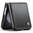 Husă pentru Samsung Galaxy Z Flip6 5G, CASEME Litchi Leather, negru