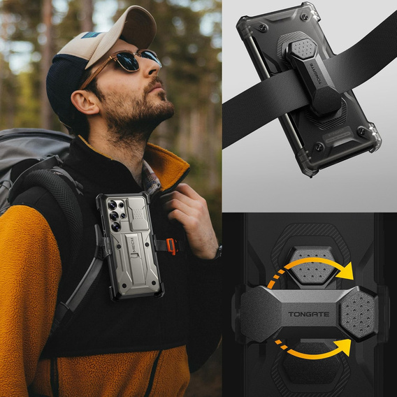 Carcasă robustă pentru Samsung Galaxy S25 Ultra – Tongate MECH Series Clip, negru