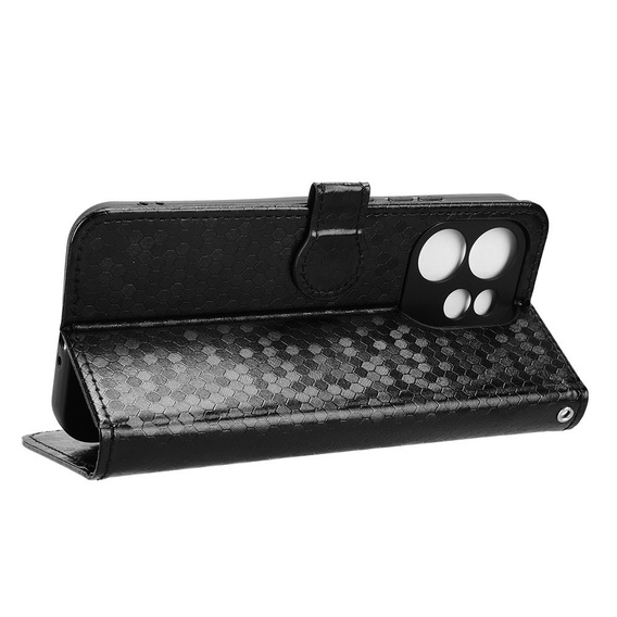 Husă tip portofel Rhombus pentru Oppo Reno 15 F / 15 FS, negru