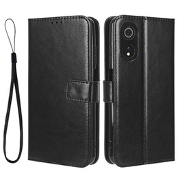 Cu clapetă pentru Cubot P60, Crazy Horse Wallet, negru