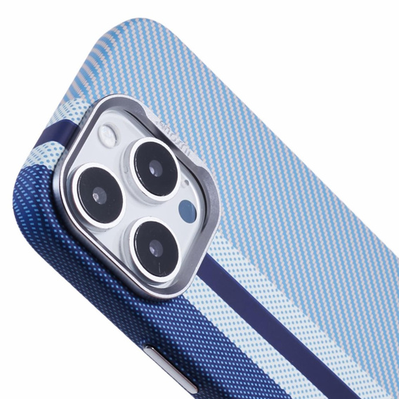 Carcasa pentru iPhone 16 Pro Max, Carbon Fiber MagSafe, albastru