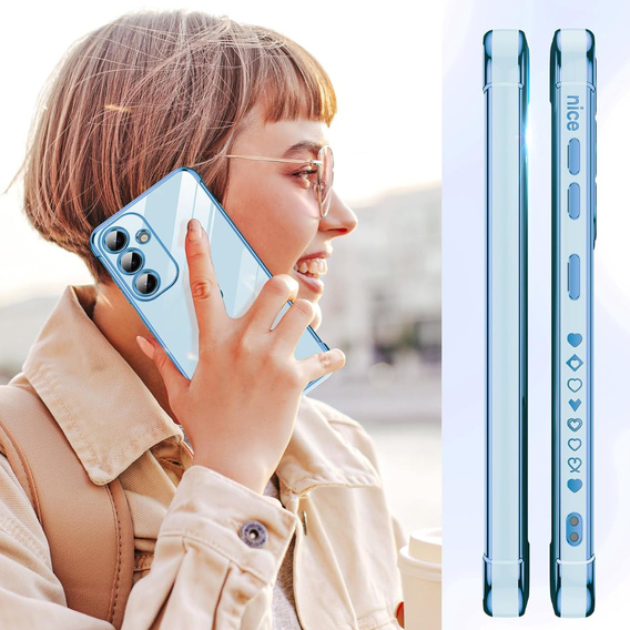Huse pentru Samsung Galaxy S25 FE, Electro heart, albastru