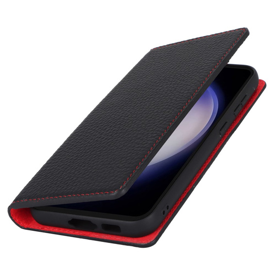 Cu clapetă pentru Samsung Galaxy A25 5G, Litchi Skin Grain, negru