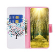 Cu clapetă pentru Nokia C12 4G, Wallet, colorful tree, alb