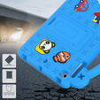 Husă pentru copii pentru iPad mini 7.9" 2019/2015/2014/2013/2012 (5/4/3/2/1 gen.), Cute Patterns, cu suport, albastru