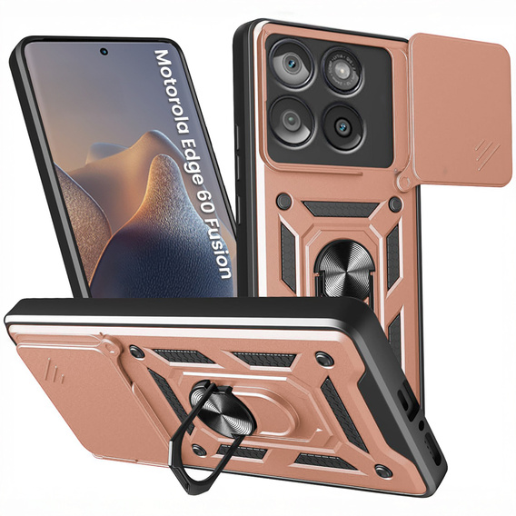 Husă blindată pentru Motorola Edge 60 / 60 Fusion, CamShield Slide, roz