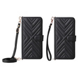 Carcasă cu clapetă pentru Oppo Reno 13F 5G, Crossbody Leather Wallet, negru