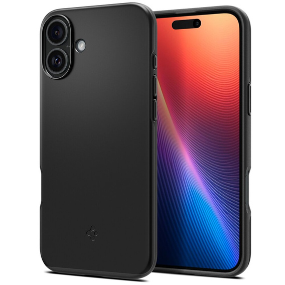 Carcasa Spigen pentru iPhone 16 Plus, Thin Fit Mag, gri + sticlă temperată 9H