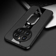 Carcasă pentru Realme 12 Pro 5G / 12 Pro+ 5G, Leather Kickstand Ring, negru