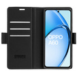 Husă pentru Oppo A60, ERBORD Glossy Litchi, portofel cu clapetă, negru