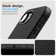 Carcasa Spigen pentru iPhone 16E, Liquid Air, negru + 9H Tempered Glass