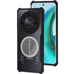 Carcasă pentru Honor Magic 6 Lite 5G, cu placă magnetică, transparent / negru