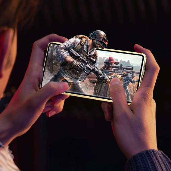 Husă pentru Samsung Galaxy S24, Privacy Dual Glass, de aur