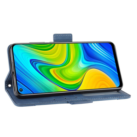 Cu clapetă pentru Xiaomi Redmi Note 9, Card Slot, albastru