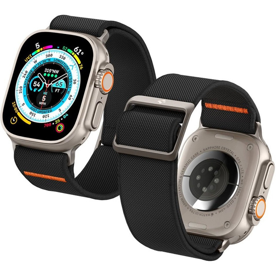Pasek SPIGEN do Apple Watch 1/2/3/4/5/6/7/8/SE/Ultra 42/44/45/49MM, Fit Lite Ultra, Czarny