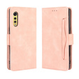 Cu clapetă pentru LG Velvet, Card Slot, roz