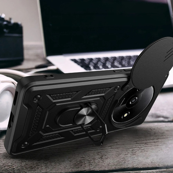 Husă blindată pentru Xiaomi Redmi A3, CamShield Slide, negru