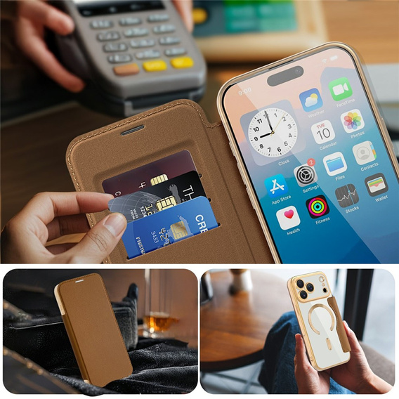 Carcasă RFID Wallet MagSafe flip cu protecție pentru camera foto pentru iPhone 17 Pro Max