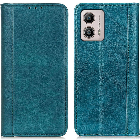 Husa cu clapetă pentru Motorola Moto G53 / G23 / G13, Split Leather, verde