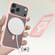 Husă Matt pentru iPhone 17 Pro Max, pentru MagSafe, roz translucid