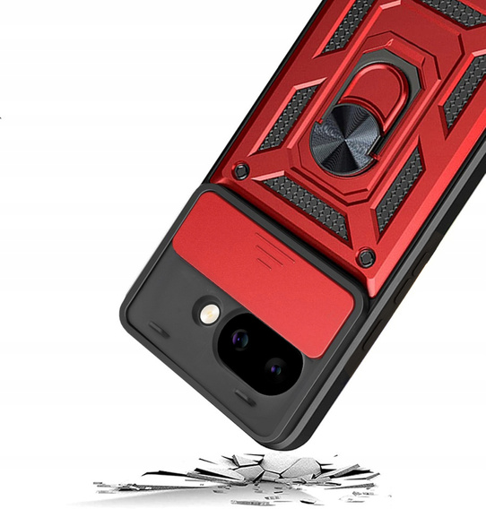 Husă blindată pentru Google Pixel 9A, CamShield Slide, roșu