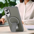 Husă pentru Samsung Galaxy S25 Edge, Kickstand Matt Case, pentru MagSafe, gri titan