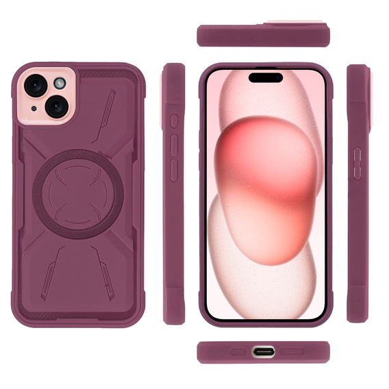 Husă pentru iPhone 15 Plus, ERBORD Armor Mag, maroon