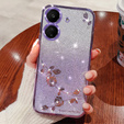 Husă pentru Xiaomi Redmi 13C / Poco C65, Glitter Flower, violet