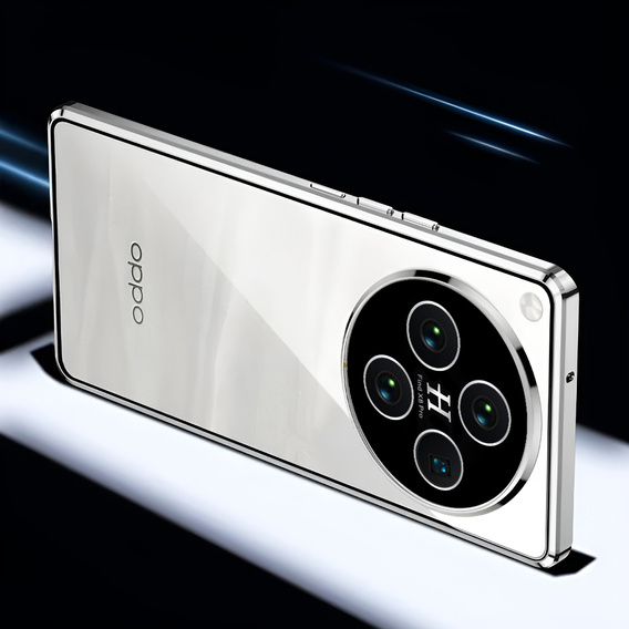 Husa pentru Oppo Find X8 Pro, Magnetic Dual Glass, de argint