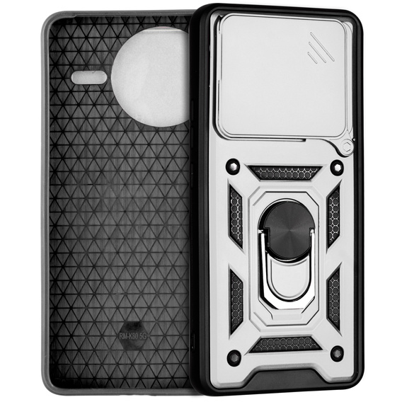 Husă blindată pentru Xiaomi Poco F7 Pro, CamShield Slide, de argint