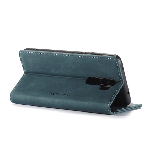 Husa CASEME pentru Xiaomi Redmi Note 8 Pro, Leather Wallet Case, turquoise
