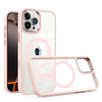 Husă pentru iPhone 16 Pro Max, pentru MagSafe, ERBORD Matt Case, transparent / roz + sticlă pentru ecran
