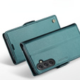 Husa cu clapetă CASEME pentru Samsung Galaxy A54 5G, Litchi Wallet, verde