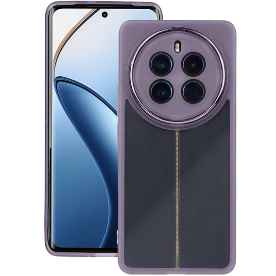 Husă din silicon pentru Realme 12 Pro 5G / 12 Pro+ 5G, cu protecție pentru cameră, transparent / violet