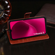 Cu clapetă pentru T Phone 3 5G, Crazy Horse Wallet, maro