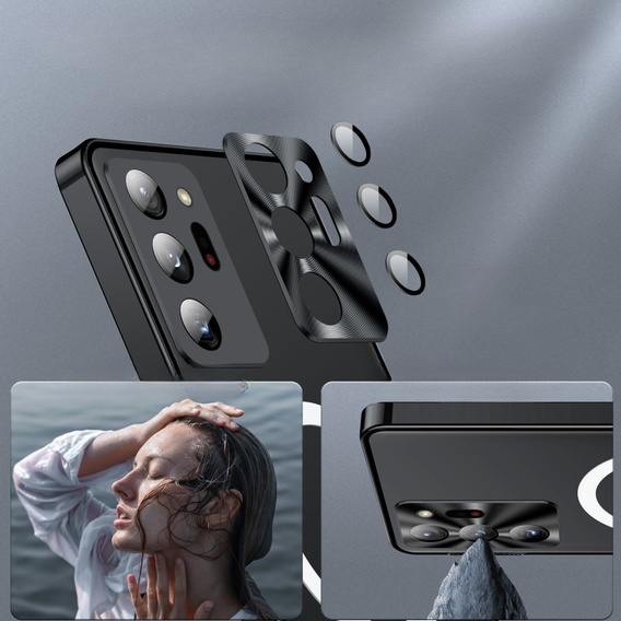 Carcasă de protecție pentru camera foto pentru Samsung Galaxy Note 20 Ultra, CamShield MagSafe, transparent / negru