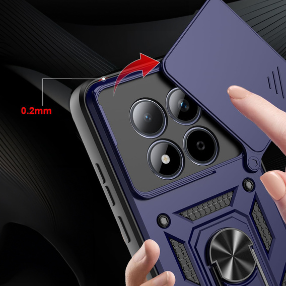 Husă blindată CamShield Slide cu capac pentru cameră și inel pentru Xiaomi Redmi Note 15 Pro 4G