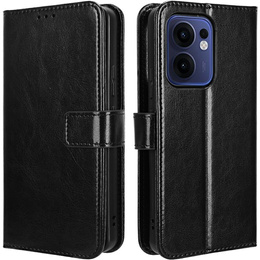 Cu clapetă pentru Oppo Reno 13F / Oppo Reno 13FS, Crazy Horse Wallet, negru