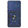 Husă blindată cu suport și capac pentru lentilă pentru Samsung Galaxy S26 Plus, albastră