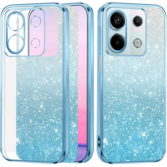 Husa pentru Xiaomi Redmi Note 13 5G, Glitter Case CamShield, albastru
