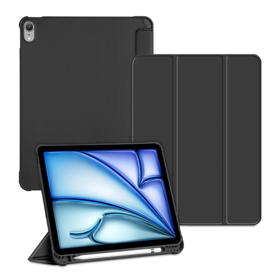 Husă pentru iPad Air 13" 2025/2024 (7/6 gen.), Smartcase cu spațiu pentru stylus, negru
