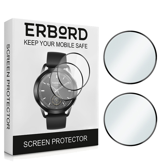 2x ERBORD Hybrid Glass pentru Xiaomi Watch S3