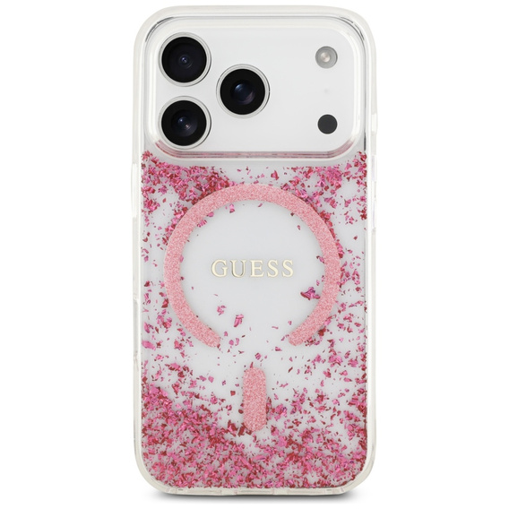 Husă GUESS din rășină cu fund strălucitor MagSafe pentru iPhone 17 Pro